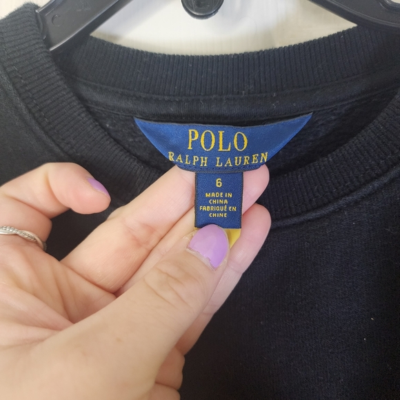 Polo Ralph Lauren Black Kids Sweatshirt Gold Trim 6 - Picture 3 of 14